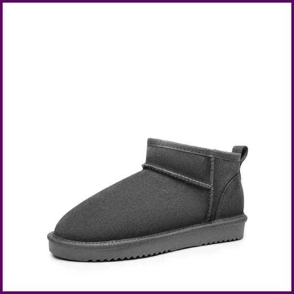 Women's Suede Ankle Boots Faux Fur Lined Memory Foam Water Resistant Slip On